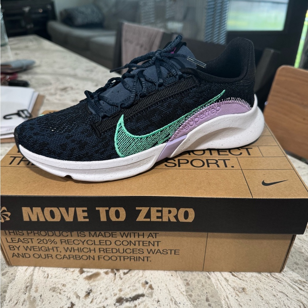 Nike Black and Mint Green Sneakers